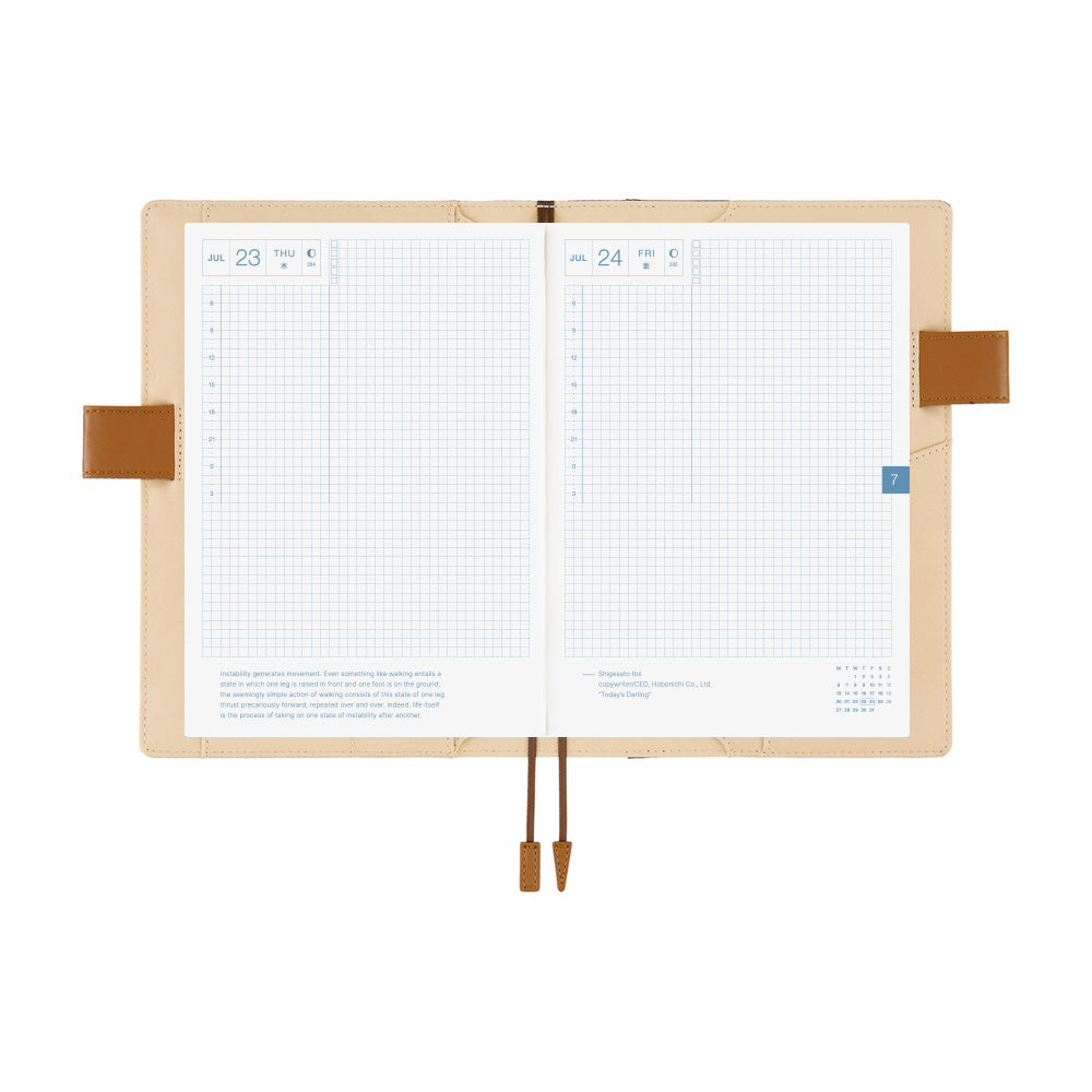 2026 Hobonichi Techo Cousin Planner Book & Cover English A5 - Shirt Fabric: Foggy Plaid