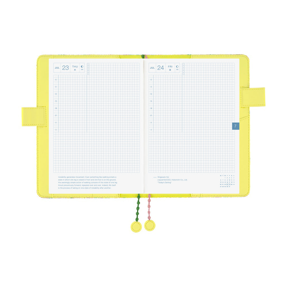 2026 Hobonichi Techo Cousin Planner Book & Cover English A5 - mina perhonen: skyful (Yellow)