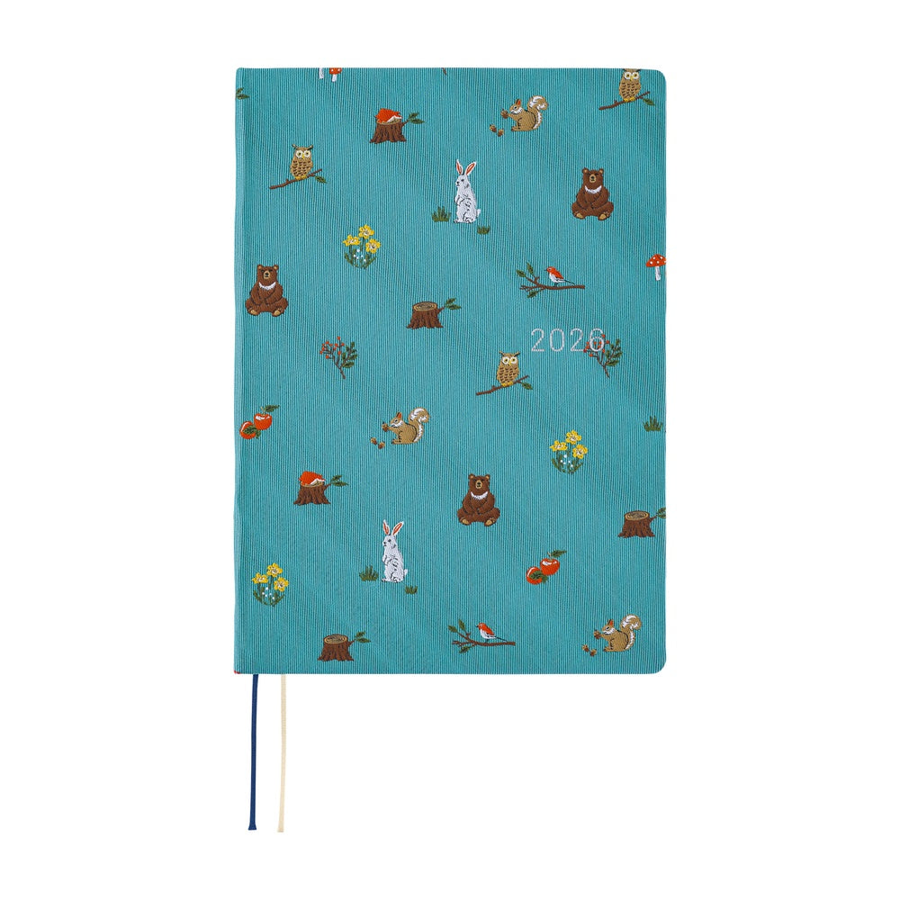 2026 Hobonichi Techo HON A5 English Hardcover Planner Book - Bow & Tie: In the Forest