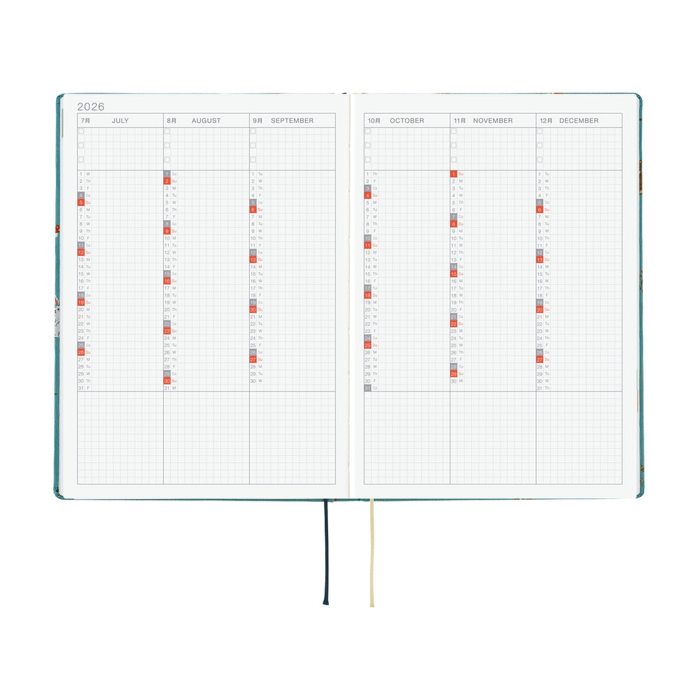 2026 Hobonichi Techo HON A5 English Hardcover Planner Book - Bow & Tie: In the Forest