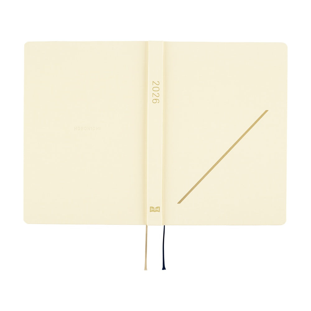 2026 Hobonichi Techo HON A5 English Hardcover Planner Book - Slash (Ivory)