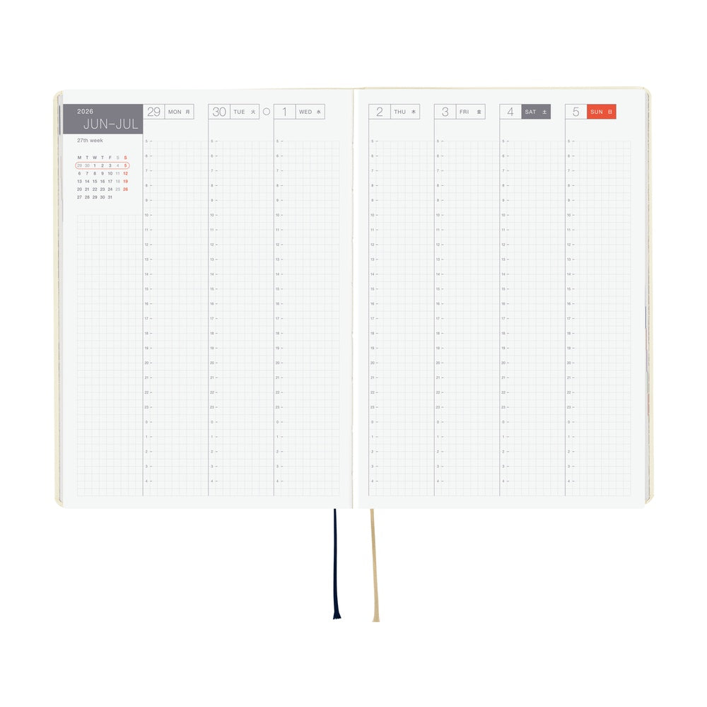 2026 Hobonichi Techo HON A5 English Hardcover Planner Book - Slash (Ivory)