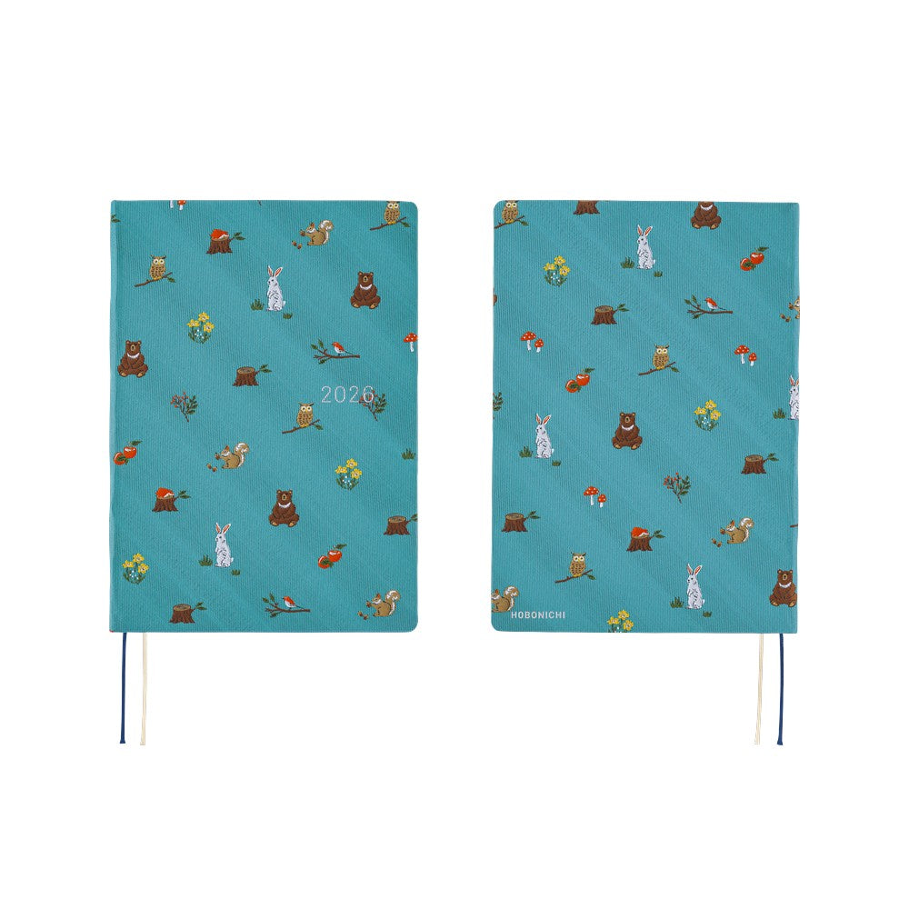 2026 Hobonichi Techo HON A6 English Hardcover Planner Book - Bow & Tie: In the Forest