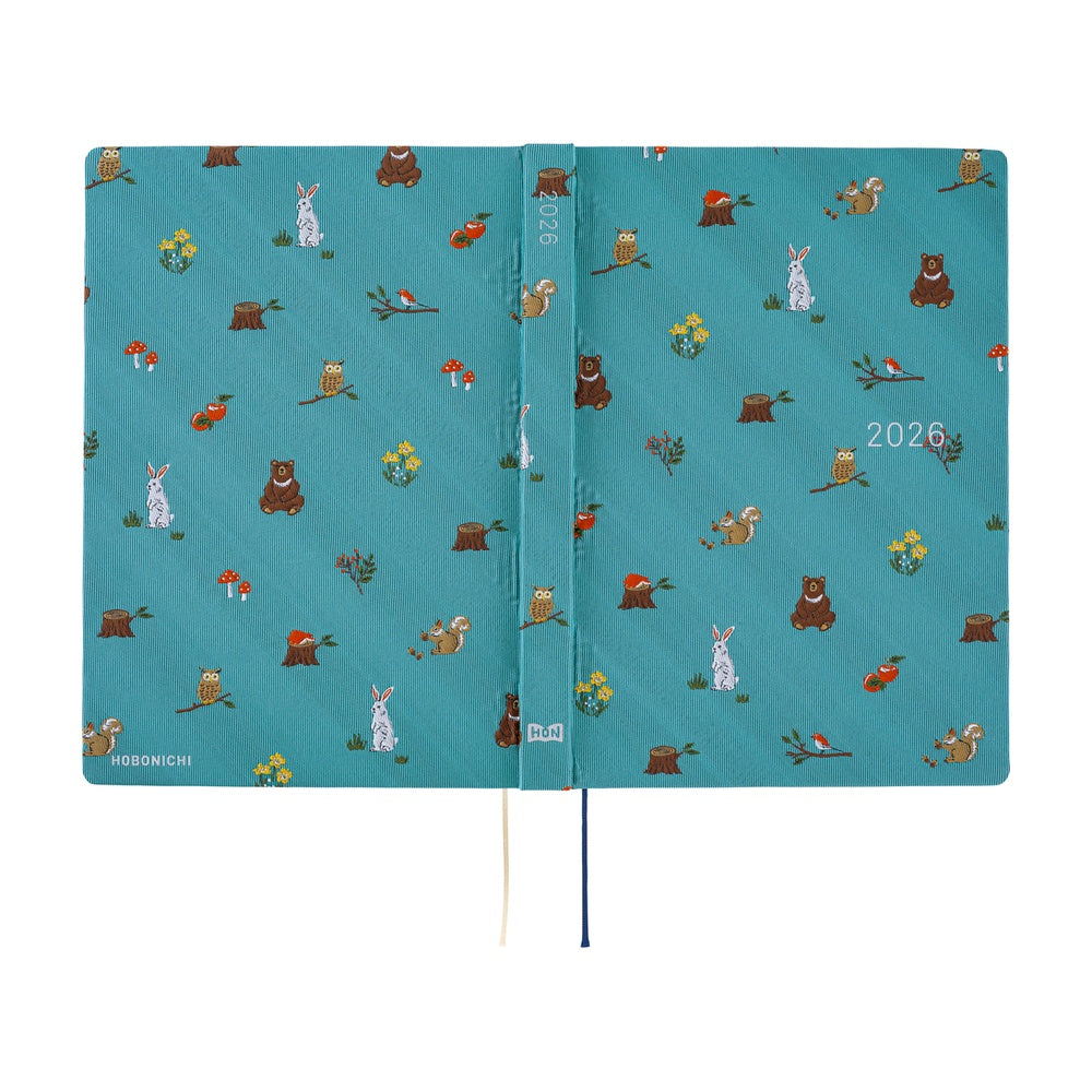 2026 Hobonichi Techo HON A6 English Hardcover Planner Book - Bow & Tie: In the Forest