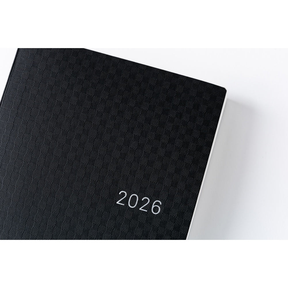 2026 Hobonichi Techo HON A6 English Hardcover Planner Book - Paper Series: Black Gingham