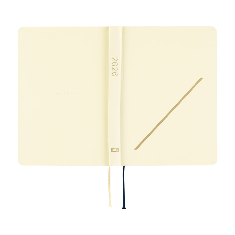 2026 Hobonichi Techo HON A6 English Hardcover Planner Book - Slash (Ivory)