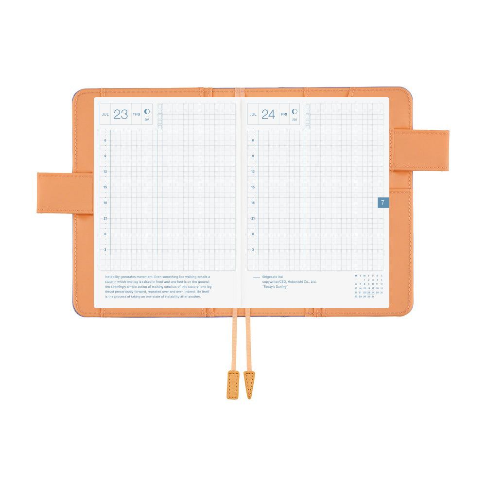 2026 Hobonichi Techo Planner & Cover English A6 - Colors: Powder Blue Shell