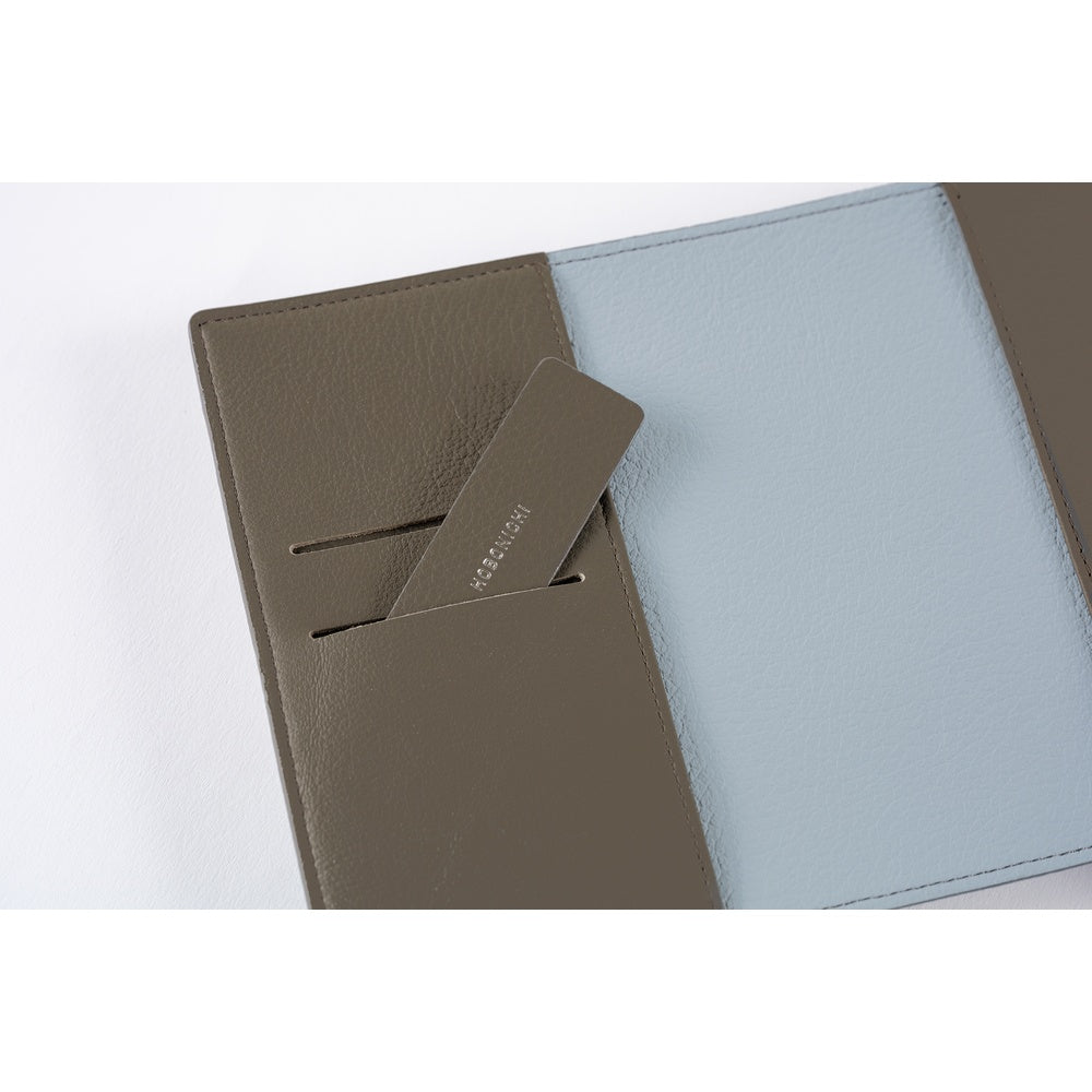 2026 Hobonichi Techo Planner & Cover English A6 - Leather: Taut (Gray & Light Blue)