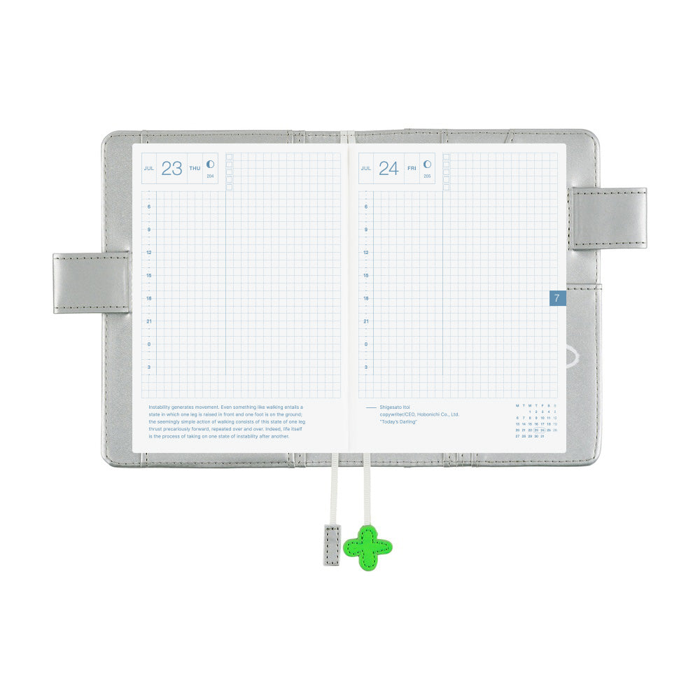 2026 Hobonichi Techo Planner & Cover English A6 - Makoto Matsubayashi: Silver Flowers