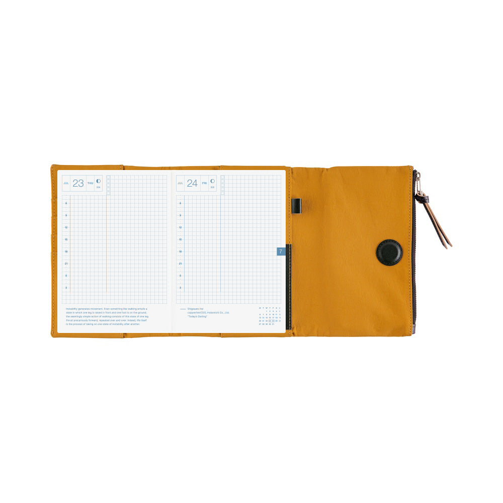 2026 Hobonichi Techo Planner & Cover English A6 - Tragen: Mustard