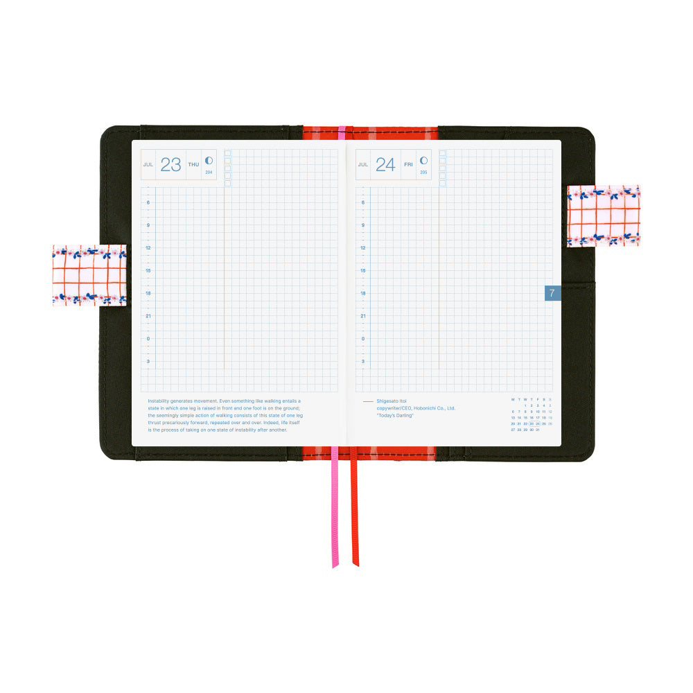 2026 Hobonichi Techo Planner & Cover English A6 - Yumi Kitagishi: White Cat's Table Decorations