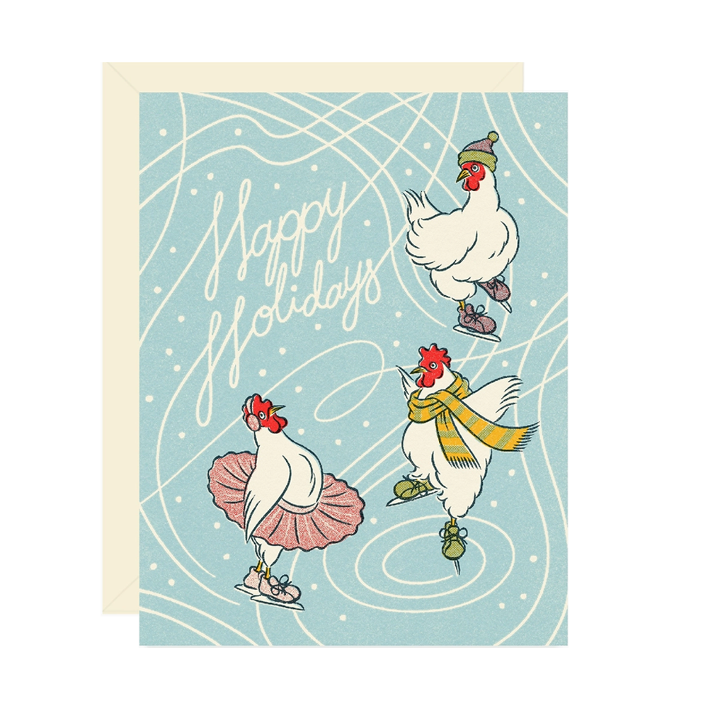 Skating Chickens Card