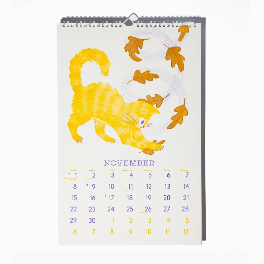2026 Risograph Wall Calendar - Butterfly Days