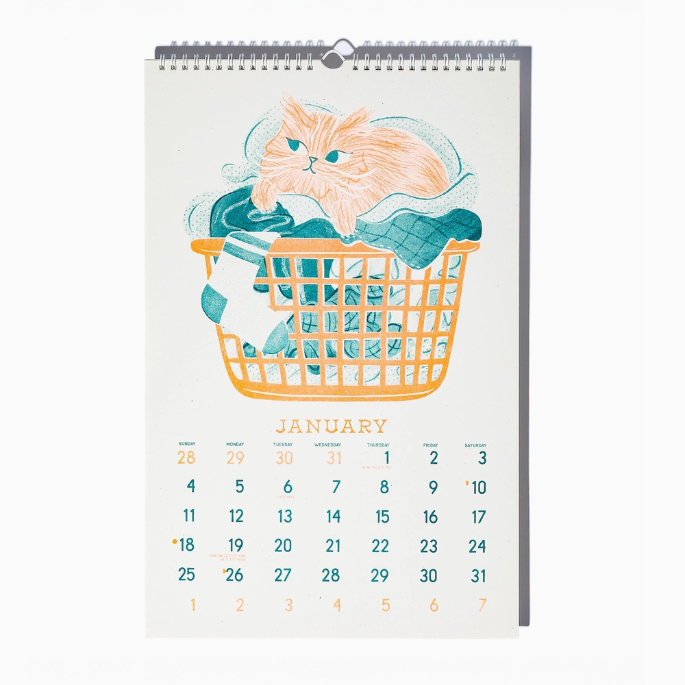 2026 Risograph Wall Calendar - Butterfly Days