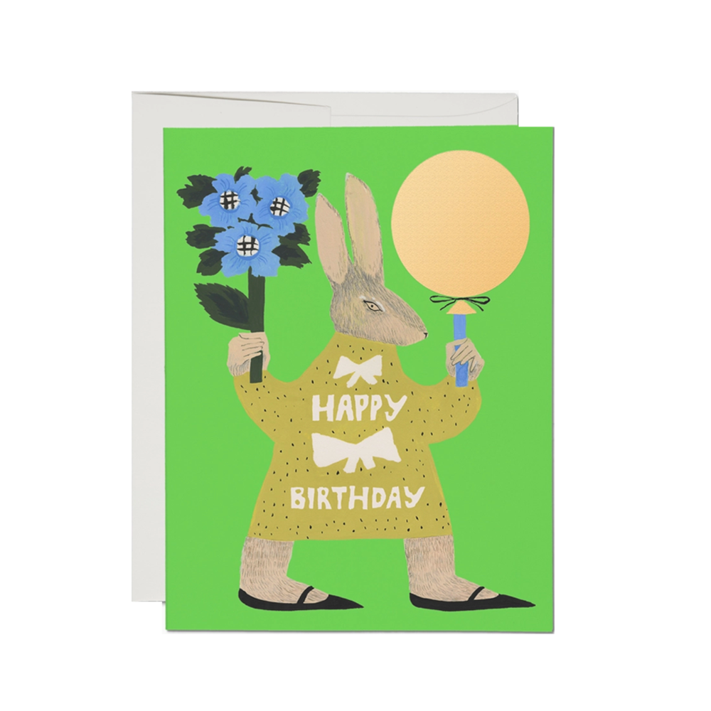 Party Rabbit Birthday Card
