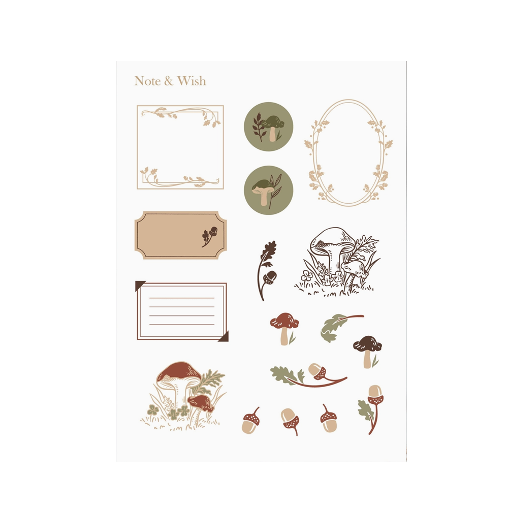 Mushroom Frames Washi Paper Sticker Sheet