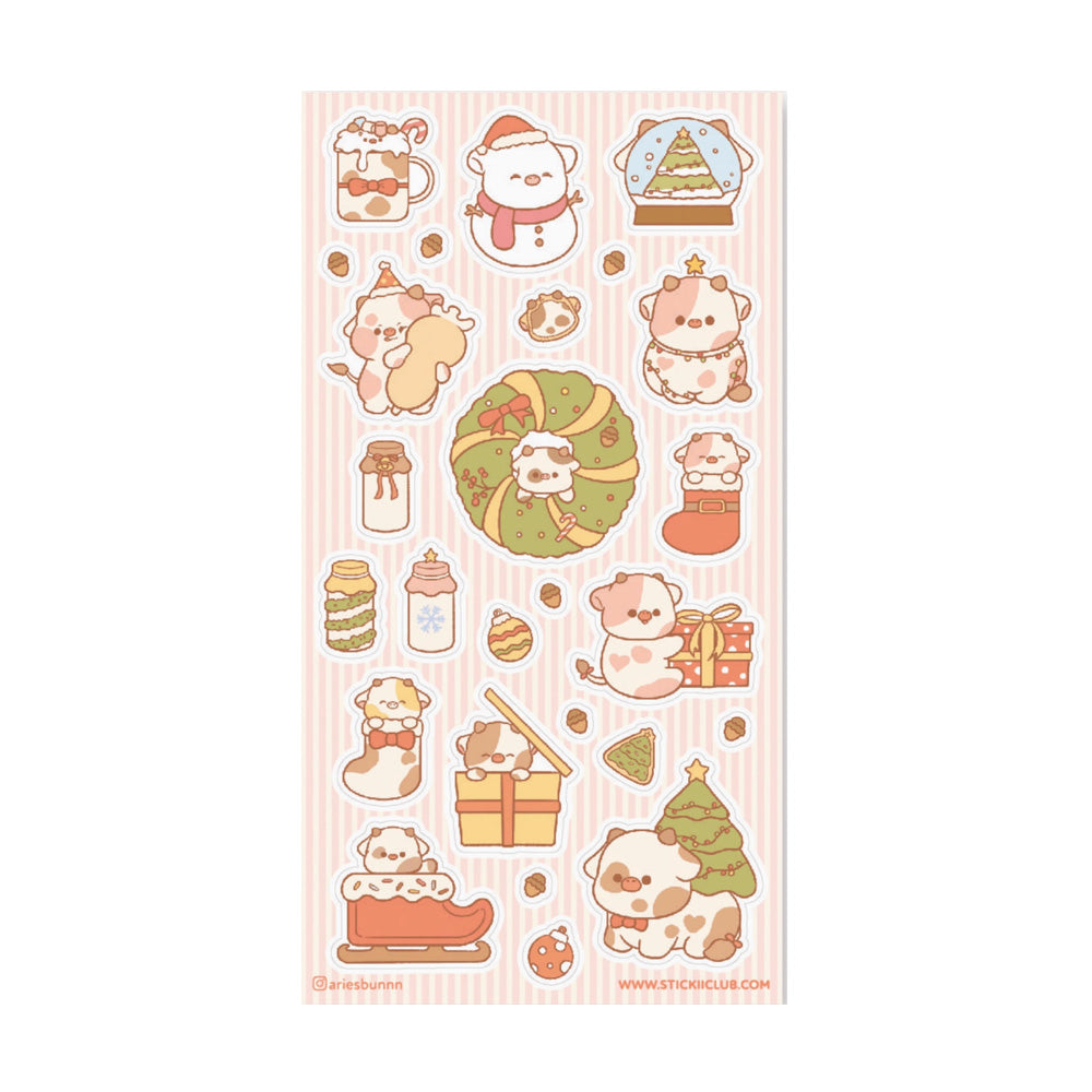 Merry Cowmas Sticker Sheet