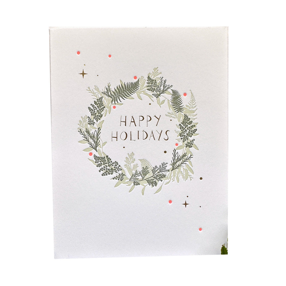 Happy Holidays Wreath Card