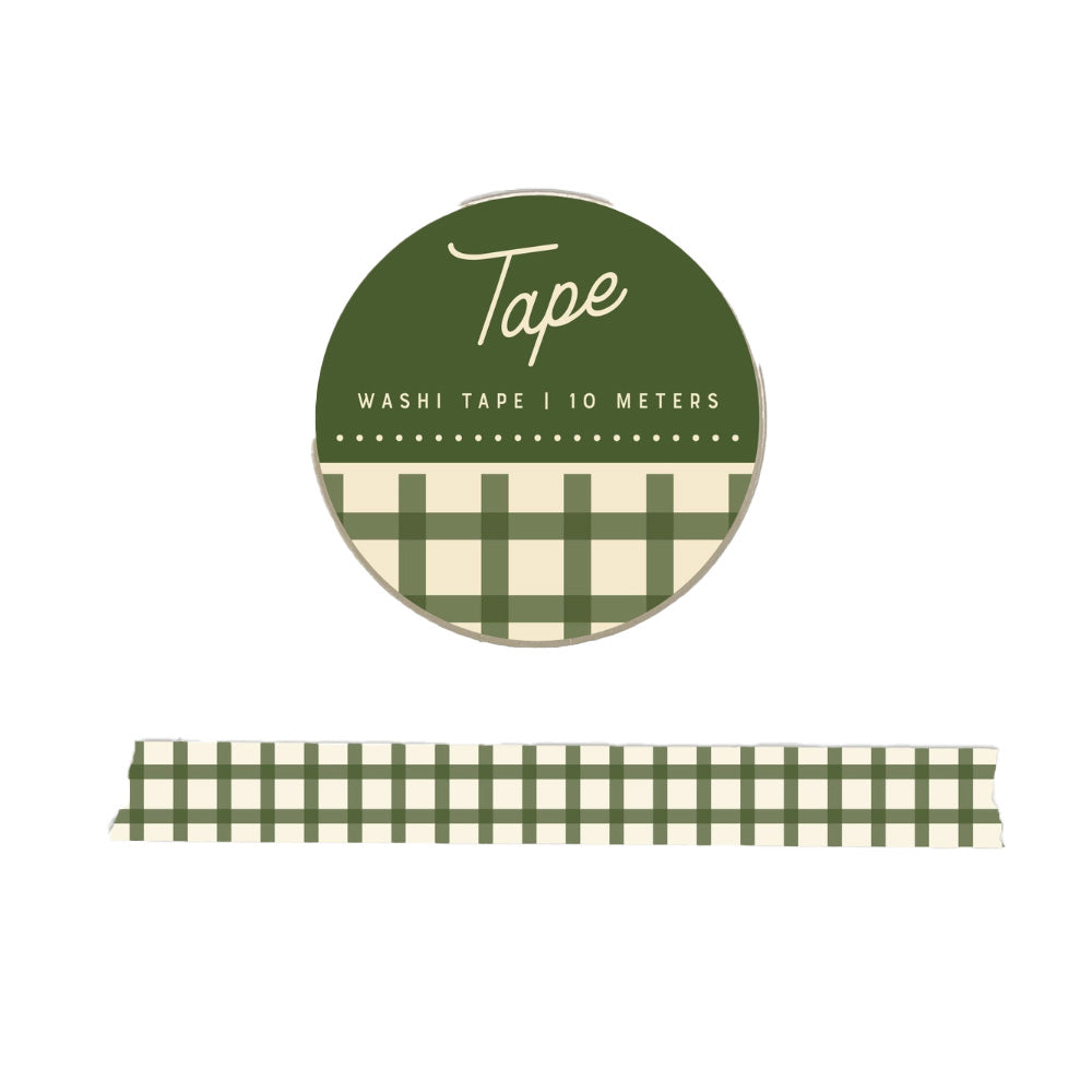 Green Gingham Washi Tape