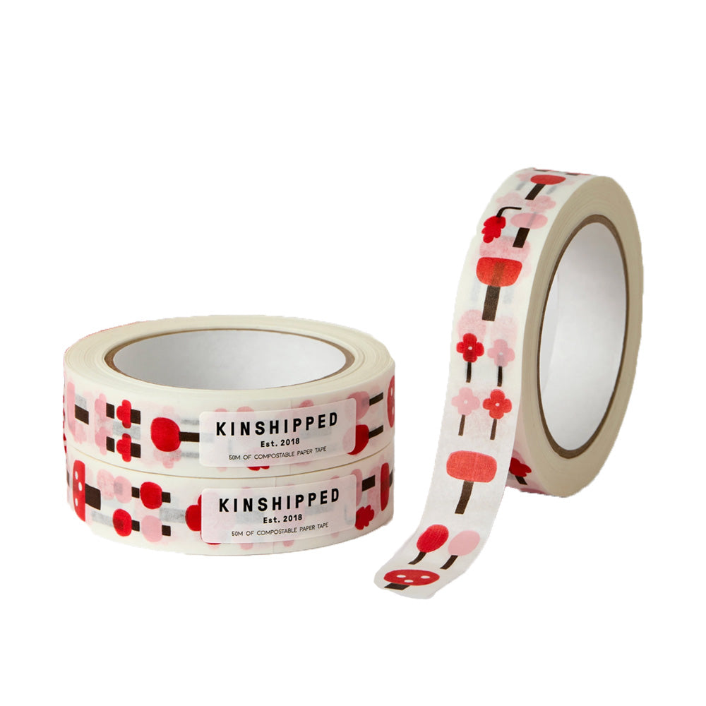Pink Trees Mushroom Paper Tape