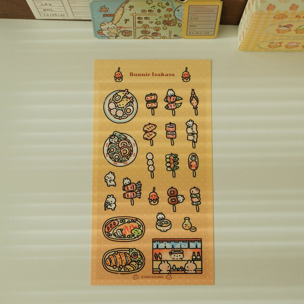 Sheet of clear stickers on a desktop background