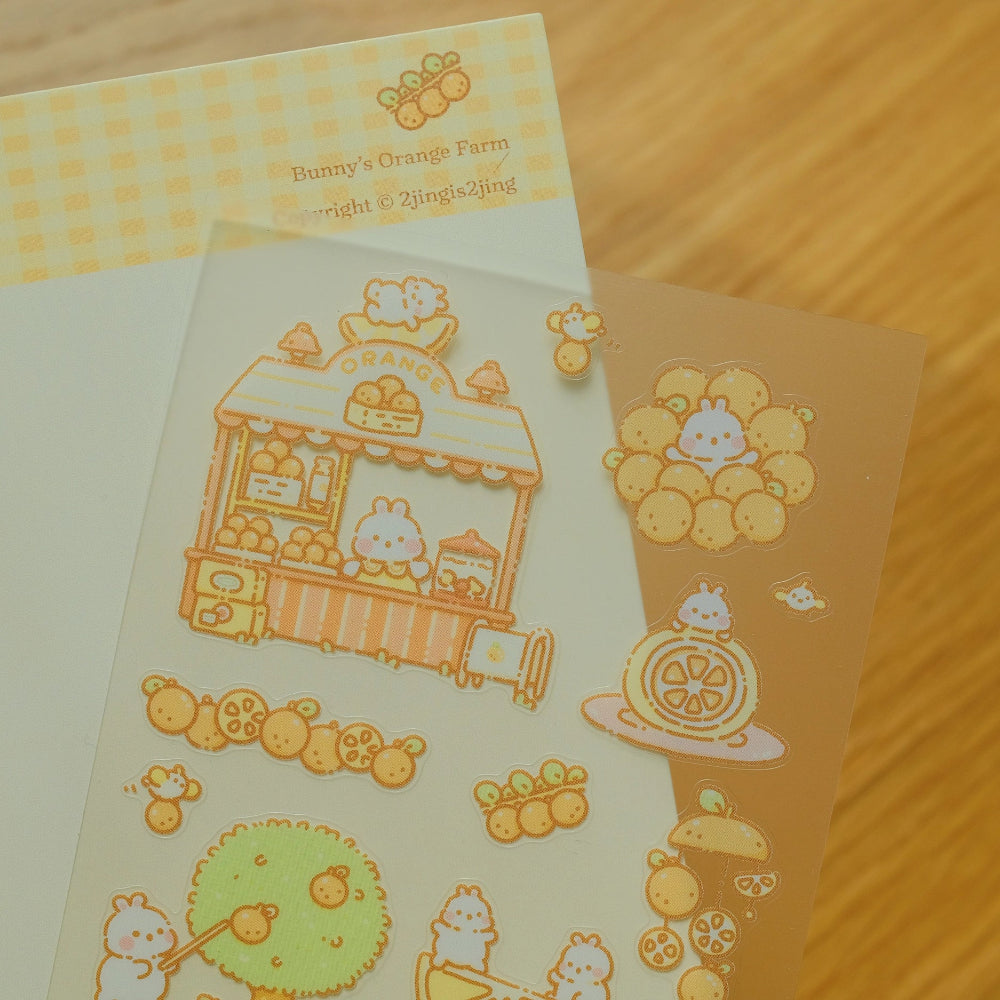 Bunny and Orange Farm Sticker Sheet