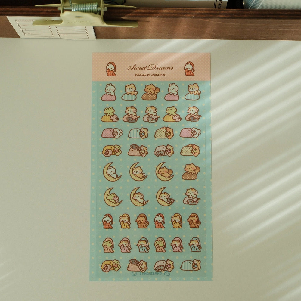 Sticker sheet on a desktop background