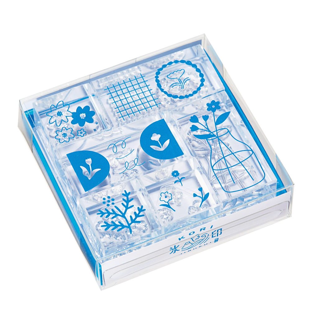 King Jim Kori Jirushi Crystal Clarity Stamp Set of 6 - Flower Set