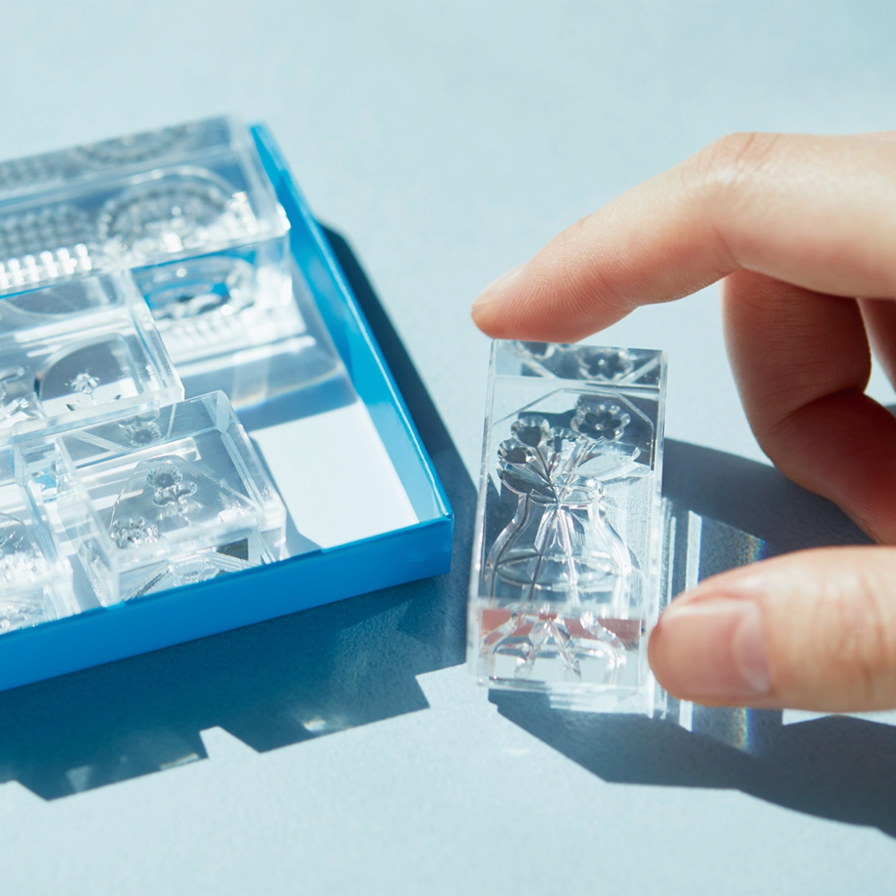 King Jim Kori Jirushi Crystal Clarity Stamp Set of 6 - Flower Set