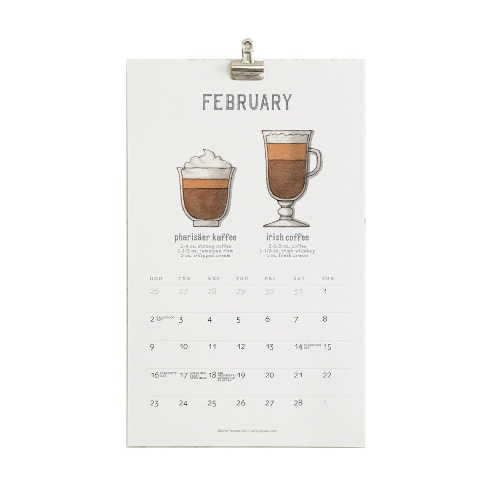 2026 Coffee & Espresso Wall Calendar
