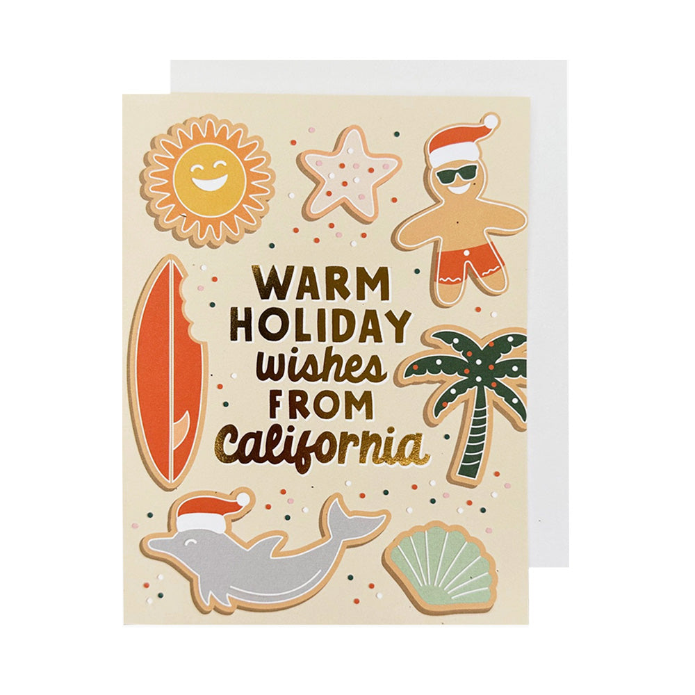California Warm Holiday Wishes Sugar Cookies Card
