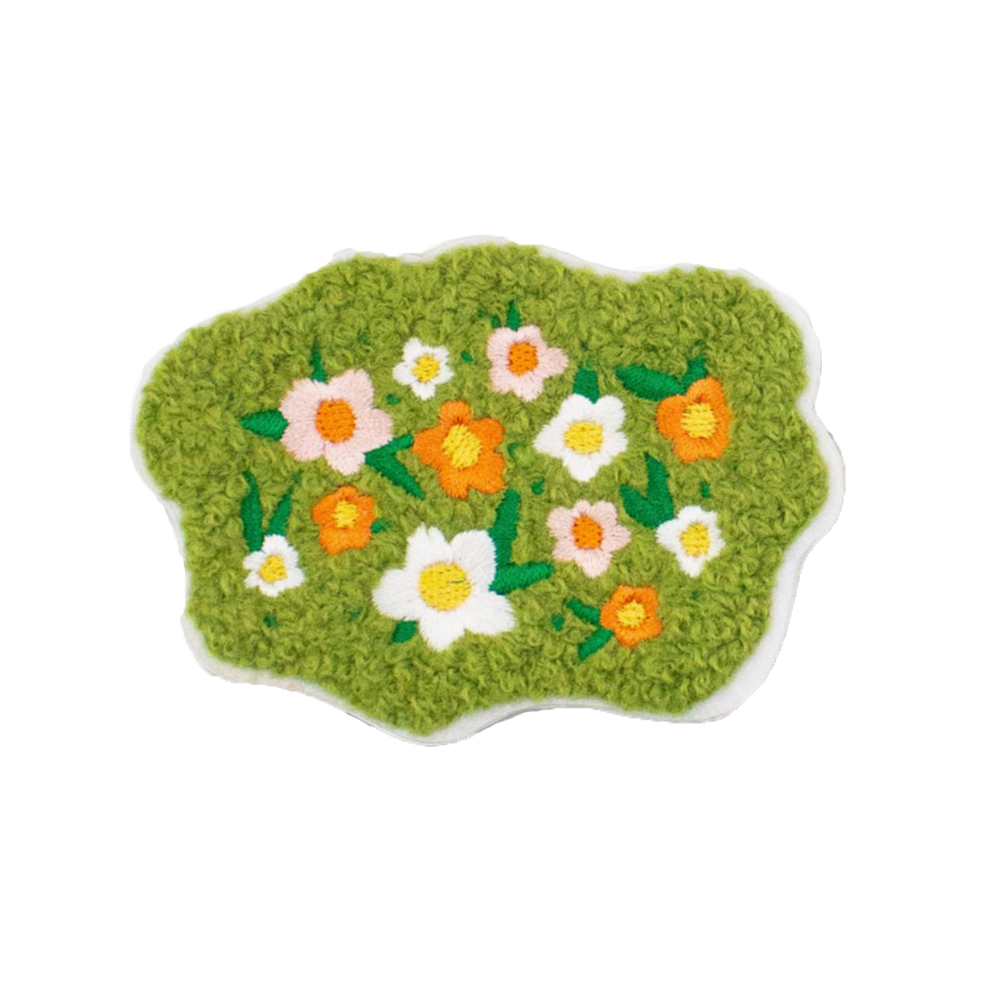 Groovy Florals Chenille Woven Sticker Patch