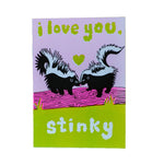 Love You Stinky Skunk Card Risograph Card