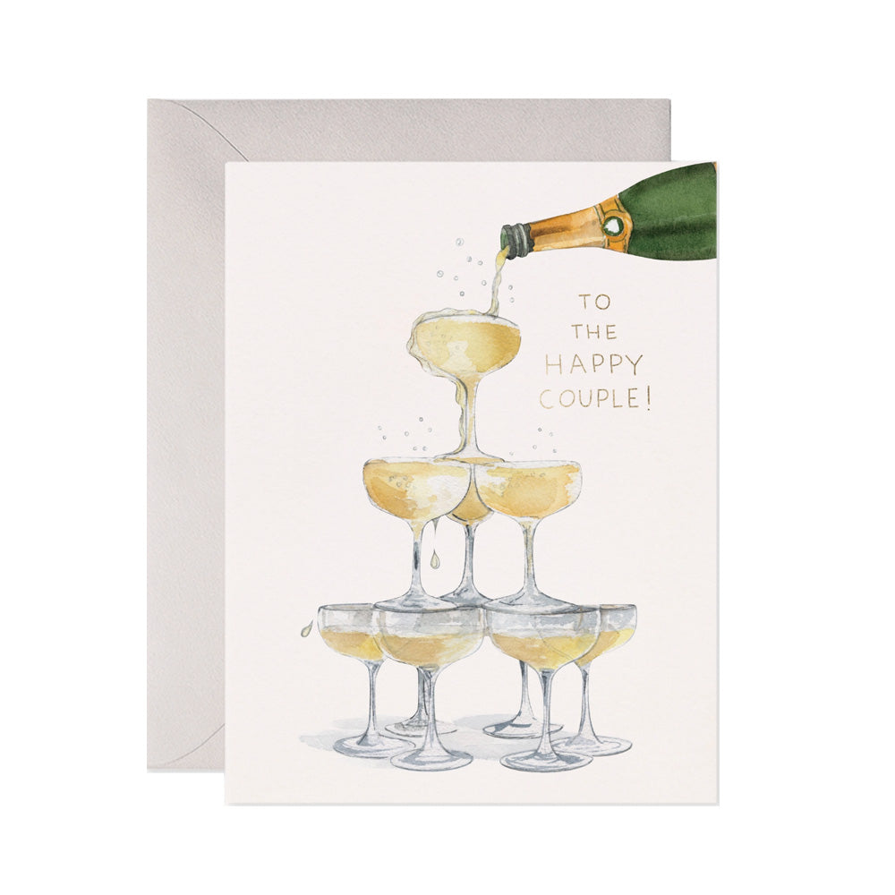 Champagne Tower Wedding Card