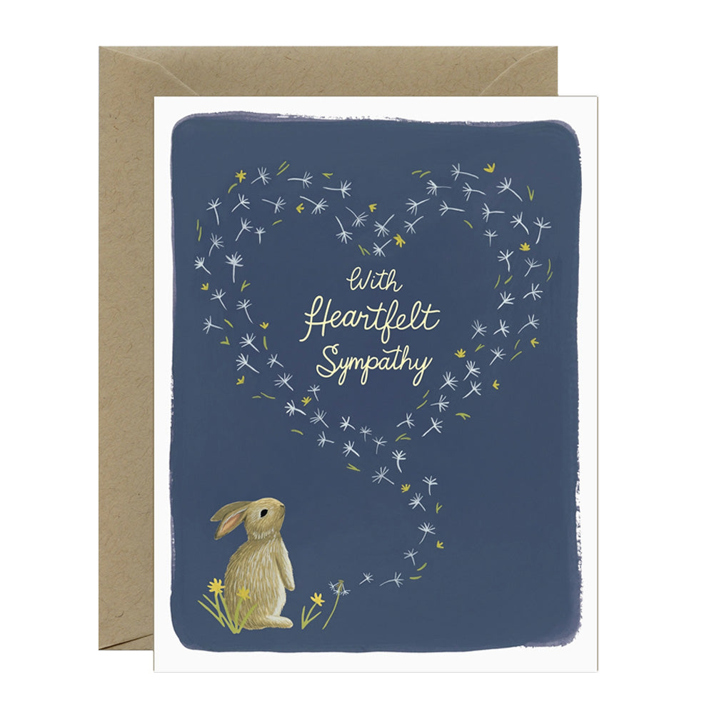 Dandelions & Bunny Sympathy Card