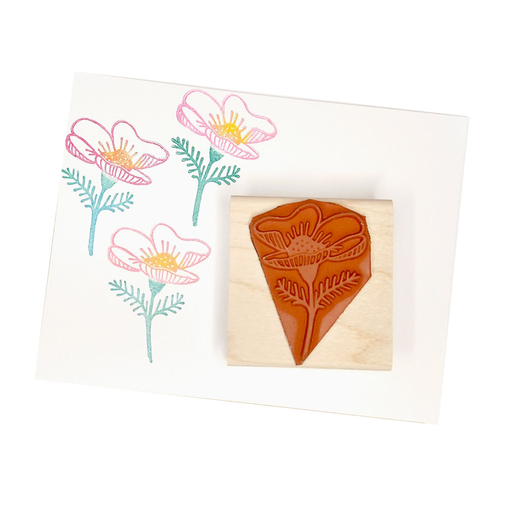 Floral Anemone Rubber Stamp