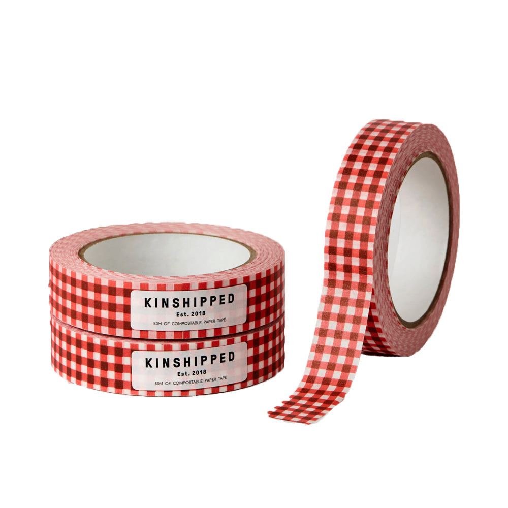 Red Gingham Paper Tape