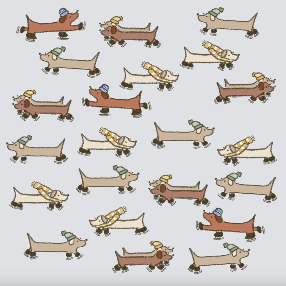 Ice Skating Dogs Washi Sticker Sheet