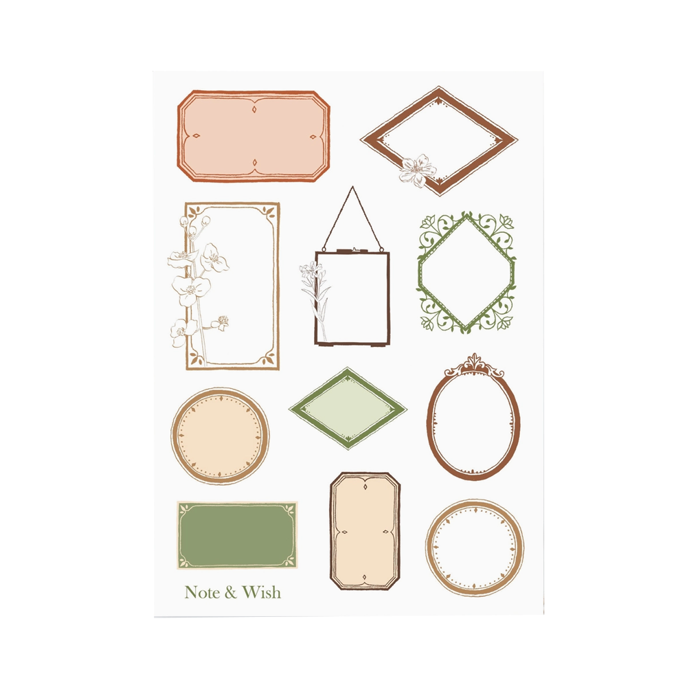 Classic Frames Washi Paper Sticker Sheet