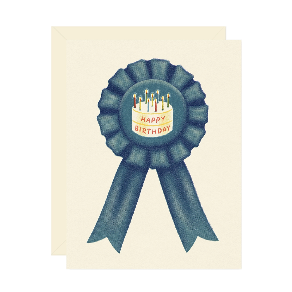 Blue Ribbon Birthday Card