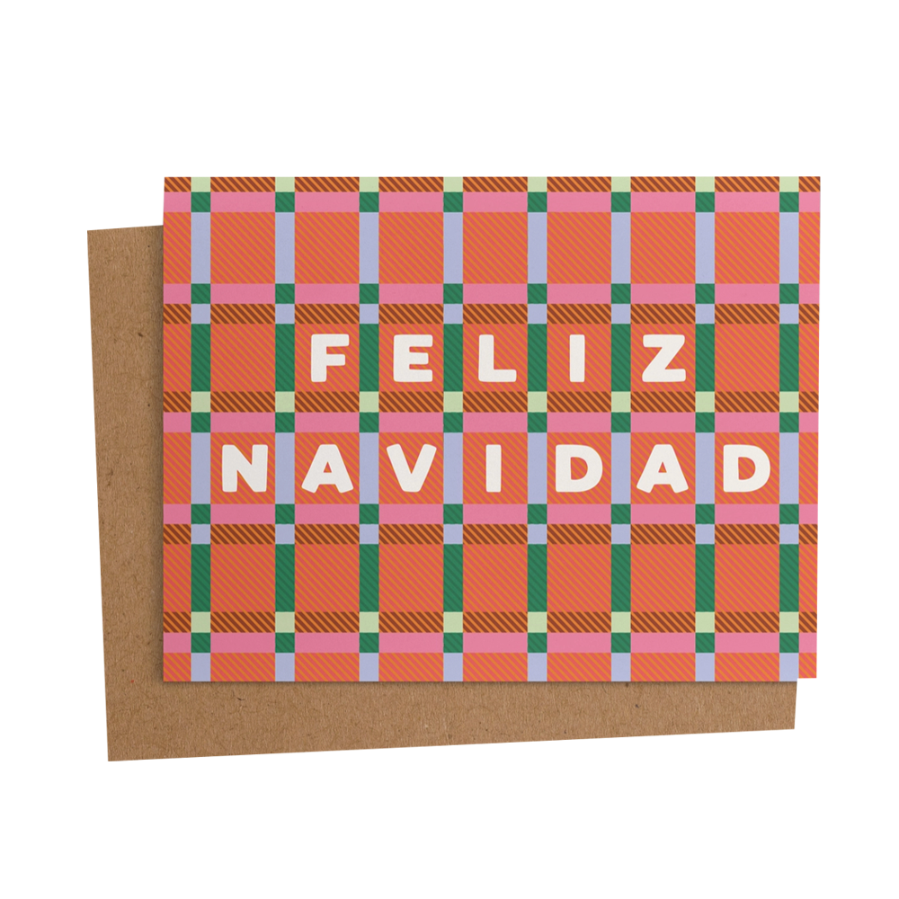 Feliz Navidad Plaid Card