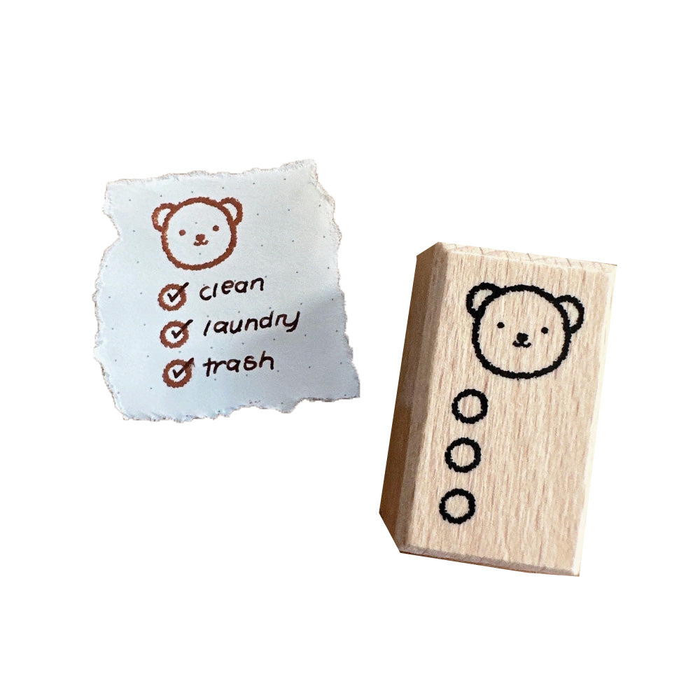 Bear Checklist Wooden Stamp