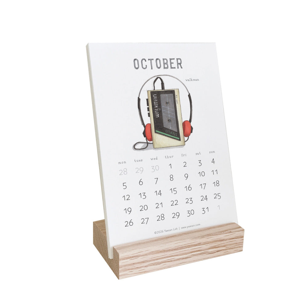 2026 Retro Objects Mini Desk Calendar