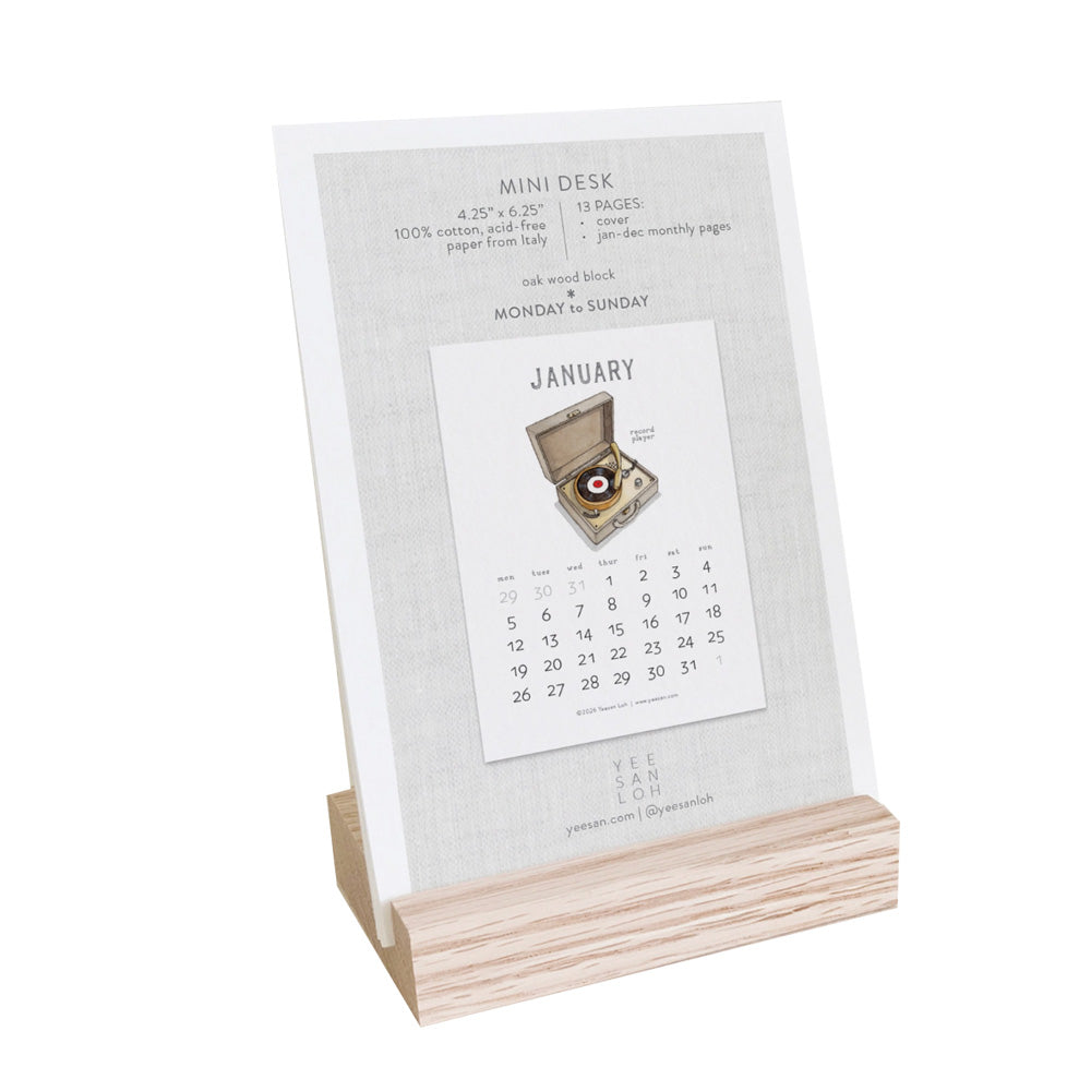 2026 Retro Objects Mini Desk Calendar