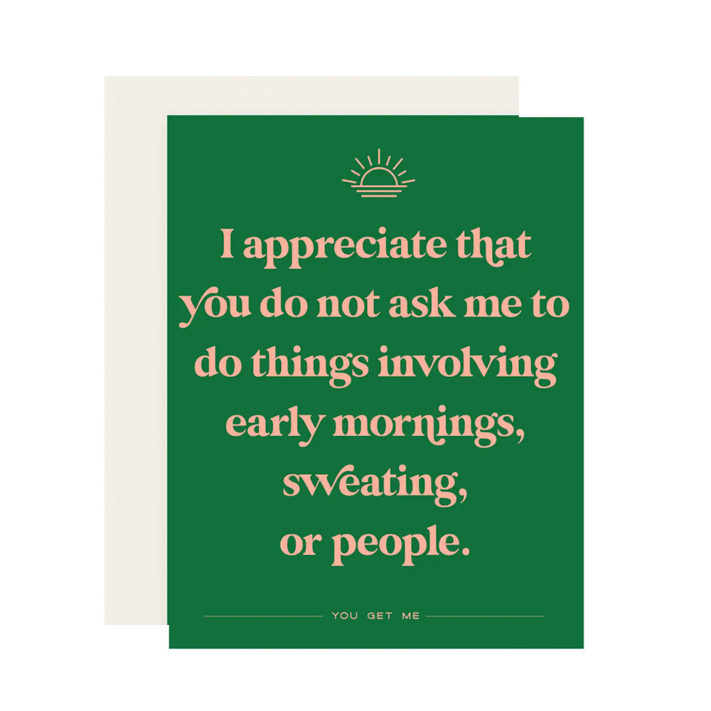 Morning Sweating People Card