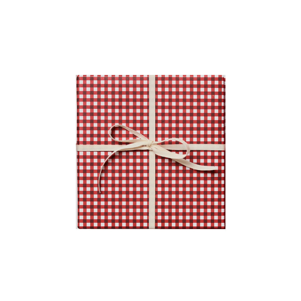 Red Gingham Gift Wrap Single Sheet Wrapping Paper