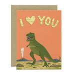 T-Rex Dinosaur This Much Love Card