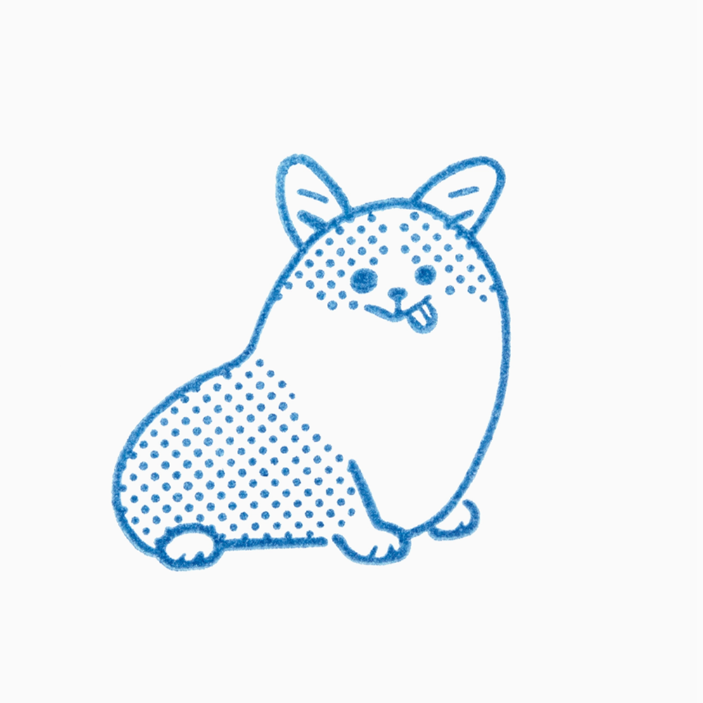 King Jim Kori Jirushi Crystal Clarity Medium Stamp -  Corgi