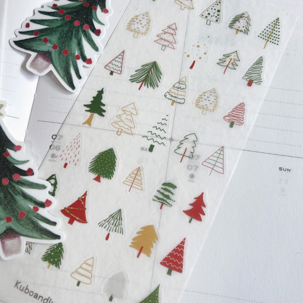 Mini Christmas Trees Washi Sticker Sheet