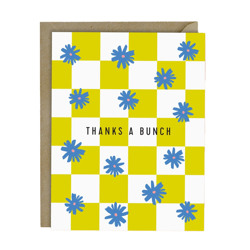 Thanks A Bunch Checkers and Flowers Card M.Lovewell